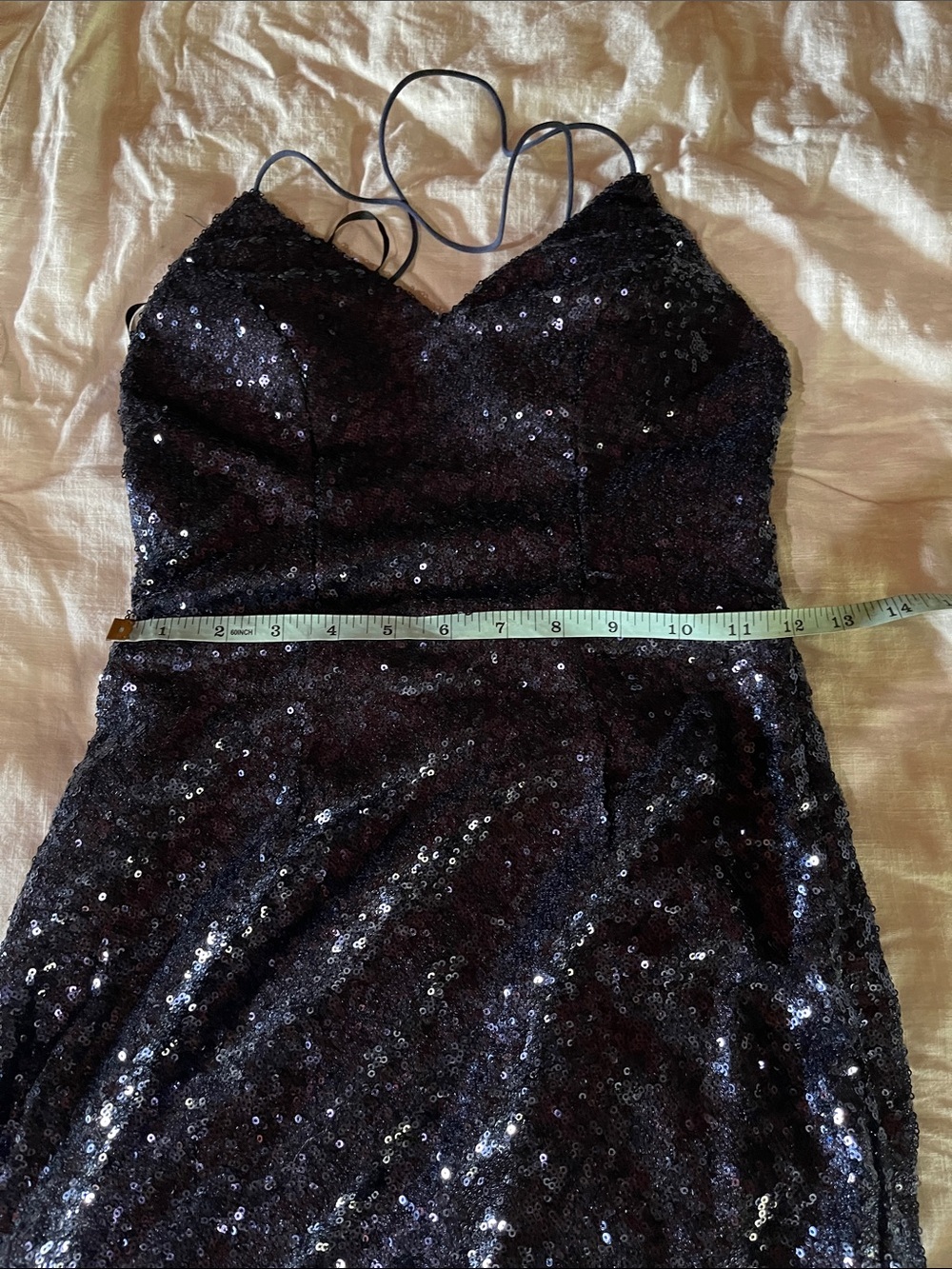 Hello Molly NWT Navy FASHION CAPITAL SEQUIN MINI DRESS - Picture 13 of 14